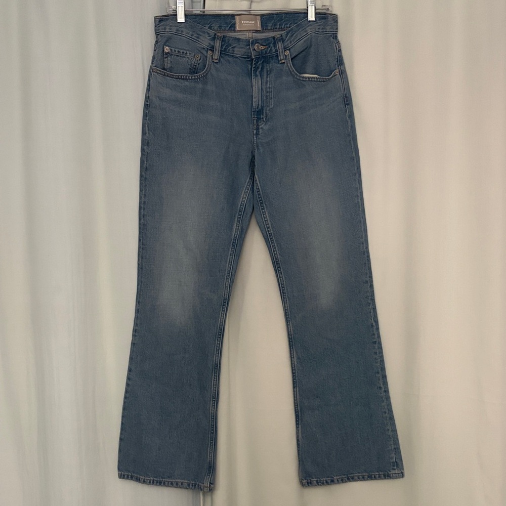 Everlane Women’s Faded Blue Organic Cotton Blend Bootcut Jeans,‎ 28 Regular